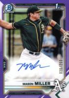 2021 Bowman Draft Chrome Draft Pick Autographs #CDAMMIL Mason Miller Purple Refractor Baseball Card