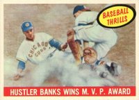 1959 Topps #469 Hustler Banks Wins M.V.P. Award Baseball Card