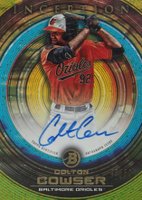 2022 Bowman Inception Prospect Autographs #PACC Colton Cowser Gold Foil Baseball Card