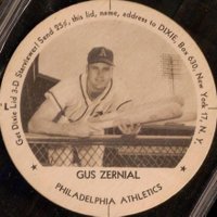 1954 Dixie Lids # Gus Zernial Baseball Card