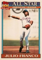 1991 Topps Tiffany #387 Julio Franco Baseball Card