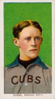 1909 White Borders Piedmont & Sweet Caporal #166 Johnny Evers Portrait Baseball Card