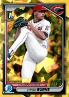 2024 Bowman Draft Sapphire Edition #BDC55 Chase Burns Yellow Baseball Card