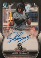 2023 Bowman Draft Chrome Prospect Autograph #CDAJGO Jacob Gonzalez Black Baseball Card