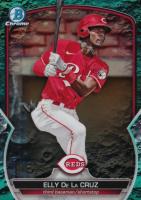 2023 Bowman Chrome Prospects #BCP65 Elly de La Cruz Aqua Lunar Crater Refractor Baseball Card