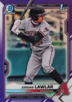 2021 Bowman Draft #BDC194 Jordan Lawlar Chrome-Purple Refractor Baseball Card