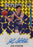 2019 Panini Mosaic Scripts #SCJSK John Stockton Gold Basketball Card