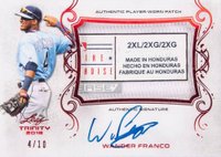 2018 Leaf Trinity Patch Autograph #PA-WF1 Wander Franco Red Baseball Card