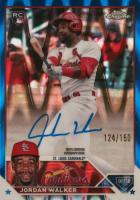 2023 Topps Chrome Rookie Autograph #RAJWA Jordan Walker Blue Raywave Baseball Card