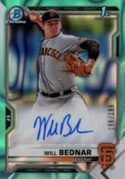 2021 Bowman Draft Chrome Draft Pick Autographs #CDAWB Will Bednar Aqua Lava Refractor Baseball Card