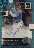 2022 Panini Donruss Optic Rated Rookie Signatures #RRSWF Wander Franco Carolina Blue Velocity Baseball Card