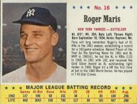 1963 Jell-O #16 Roger Maris Hand Cut Baseball Card