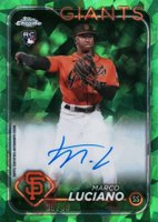2024 Topps Chrome Sapphire Chrome Sapphire Autographs #CSAML Marco Luciano Green Baseball Card
