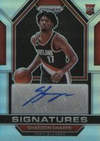 2022 Panini Prizm Rookie Signatures #RSISHA Shaedon Sharpe Silver Prizm Basketball Card