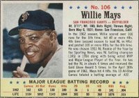 1963 Post Cereal #106 Willie Mays Hand Cut Baseball Card