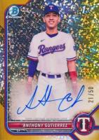2022 Bowman Chrome Prospect Autographs #CPAAG Anthony Gutierrez Gold Mini Diamond Refractor Baseball Card