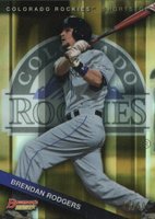 2015 Bowman's Best Top Prospects #TP-45 Brendan Rodgers Gold Refractor Baseball Card