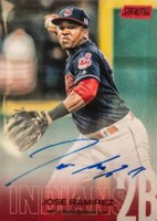 2018 Stadium Club Autographs #SCAJR Jose Ramirez Red Baseball Card
