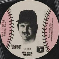 1976 Wiffle Ball Discs Hand Cut # Thurman Munson Baseball Card