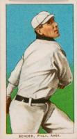 1909 White Borders Tolstoi #32 Chief Bender Pitching-No Trees In Background Baseball Card