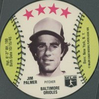 1976 Towne Club Discs # Jim Palmer Baseball Card