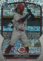 2023 Bowman Chrome Prospects #BCP120 Carlos Jorge Speckle Refractor Baseball Card