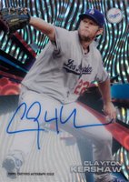 2015 Topps High Tek Autographs #HTCKW Clayton Kershaw Gray Jersey-Clouds Diffractor Baseball Card