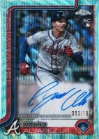 2025 Topps Chrome Rookie Autographs #RANA Nacho Alvarez Jr. Aqua Wave Baseball Card