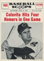 1961 Nu-Card Baseball Scoops #468 Colavito Hits Four Homers In One Game Baseball Card