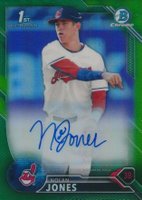 2016 Bowman Draft Chrome Draft Picks Autographs #CDANJ Nolan Jones Green Refractor Baseball Card
