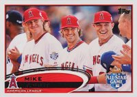 2012 Topps Update #US144 Mike Trout Laughing with 3 Teamates Baseball Card