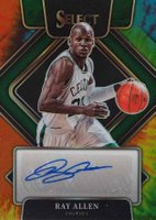 2021 Panini Select Signatures #SGRAL Ray Allen Tie-Dye Prizm Basketball Card