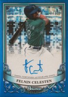 2024 Bowman Sterling Prospect Autographs #PAFC Felnin Celesten Blue Refractor Baseball Card