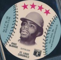 1976 Isaly's Sweet William Disc # Bake McBride Baseball Card