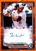 2024 Bowman Chrome Chrome Rookie Autographs #CRAJWG Jordan Westburg Orange Refractor Baseball Card