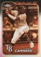 2024 Topps Chrome #213 Junior Caminero Sepia Refractor Baseball Card