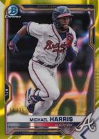 2021 Bowman Draft #BDC86 Michael Harris Chrome-Yellow Lava Refractor Baseball Card