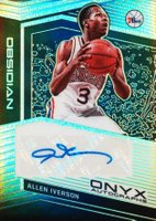 2019 Panini Obsidian Onyx Autographs #OAAIV Allen Iverson Electric Etch Green Basketball Card