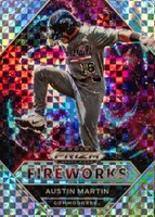 2020 Panini Prizm Draft Picks Fireworks #PDP178 Austin Martin Autograph-Power Plaid Baseball Card