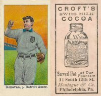 1909 Croft's Cocoa # Wild Bill Donovan Baseball Card