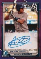 2024 Bowman Chrome Prospect Autographs #CPAAR Agustin Ramirez Purple Refractor Baseball Card