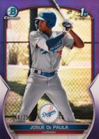 2023 Bowman Chrome Prospects #BCP111 Josue de Paula Purple Refractor Baseball Card