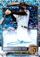 2025 Bowman Chrome Prospect Autographs #CPALD Leo de Vries Mini Diamond Baseball Card