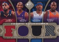 2009 SP Game Used Fabric Foursome #BIJO Allen Iverson/Kobe Bryant/LeBron James/Shaquille O'Neal 125 Basketball Card