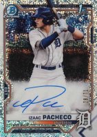 2021 Bowman Draft Chrome Draft Pick Autographs #CDAIP Izaac Pacheco Sparkle Refractor Baseball Card