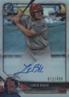 2018 Bowman Draft Chrome Draft Picks Autographs #CDALB Luken Baker Refractor Baseball Card