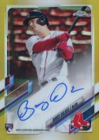 2021 Topps Chrome Rookie Autographs #RABD Bobby Dalbec Gold Refractor Baseball Card