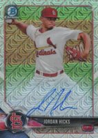 2018 Bowman Mega Box Chrome Mega Autographs #JH Jordan Hicks Baseball Card