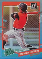 2023 Panini Donruss #76 Jackson Holliday Holo Carolina Blue Baseball Card