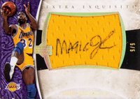 2005 Upper Deck Exquisite Collection Extra Exquisite Jersey Autograph #EXAMA Magic Johnson Basketball Card